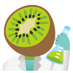 test tube and kiwi fruit