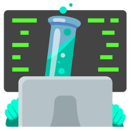 test tube and laptop