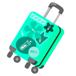 test tube and luggage