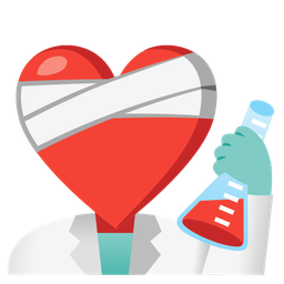 test tube and mending heart