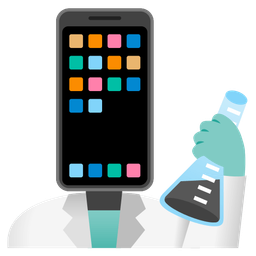 test tube and mobile phone