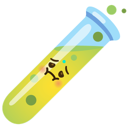 test tube and nauseated face