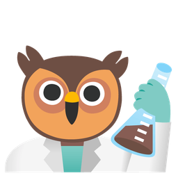 test tube and owl
