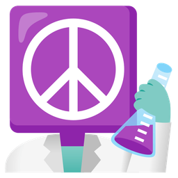 test tube and peace symbol