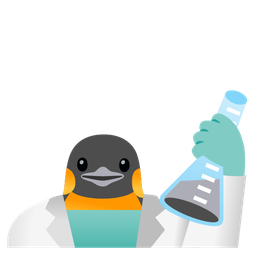 test tube and penguin