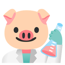 test tube and pig face