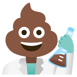 test tube and pile of poo