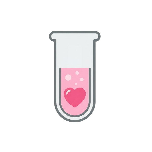 Test tube and Pink heart