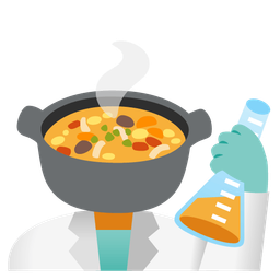 test tube and pot of food