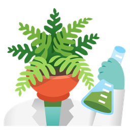 test tube and potted plant