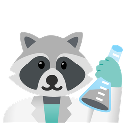 test tube and raccoon