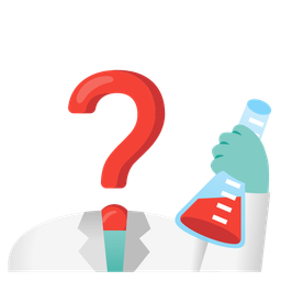 test tube and red question mark