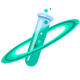 test tube and ringed planet