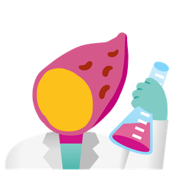 test tube and roasted sweet potato