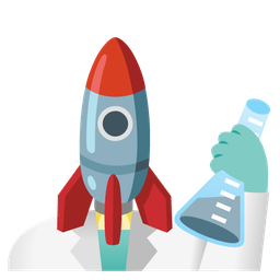 test tube and rocket