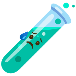 test tube and sad but relieved face