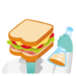 test tube and sandwich