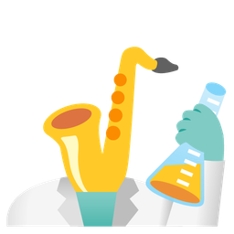 test tube and saxophone