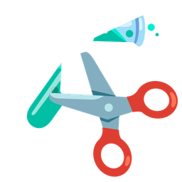 test tube and scissors