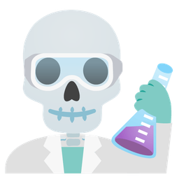 test tube and skull
