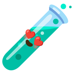 Test tube and Smiling face with heart-eyes