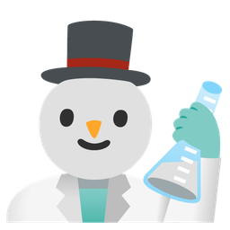 test tube and snowman without snow