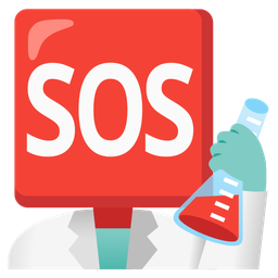 test tube and SOS button