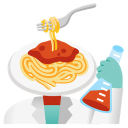 test tube and spaghetti