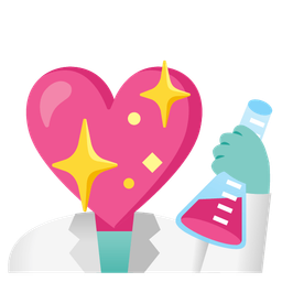 test tube and sparkling heart