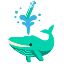 test tube and spouting whale