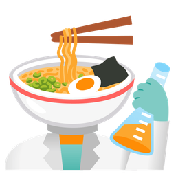 test tube and steaming bowl