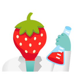 test tube and strawberry