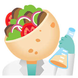 test tube and stuffed flatbread