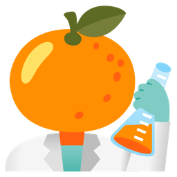 test tube and tangerine