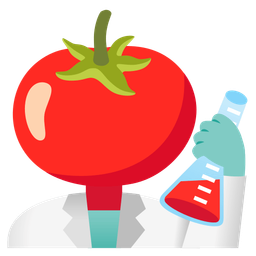 test tube and tomato