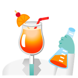 test tube and tropical drink