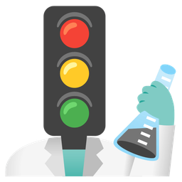 test tube and vertical traffic light