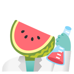 test tube and watermelon