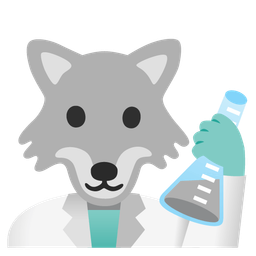 test tube and wolf