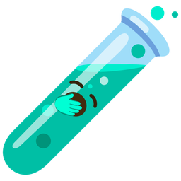 test tube and yawning face