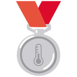 thermometer and 2nd place medal
