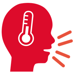 thermometer and bust in silhouette