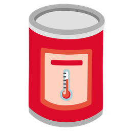 thermometer and canned food
