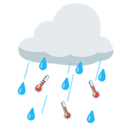 thermometer and cloud with rain