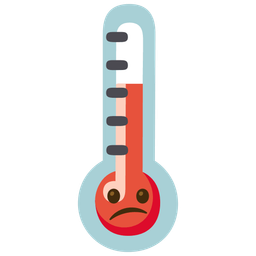 thermometer and confused face