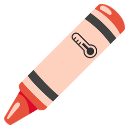 thermometer and crayon