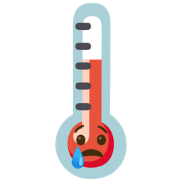thermometer and crying face
