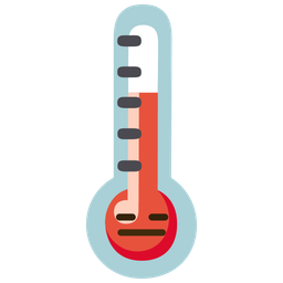 thermometer and expressionless face