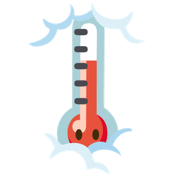 thermometer and face in clouds