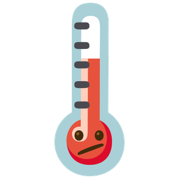 thermometer and face with diagonal mouth